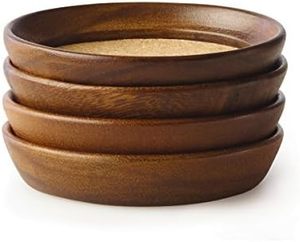 Venta caliente Posavasos de madera de acacia natural Mesa de centro apilable Esteras para bebidas con soporte de madera gratis Esteras y almohadillas Premium - Product Image 6