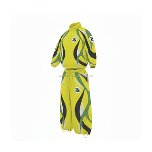 Ensemble coupe-vent en polyester 210GSM de qualité supérieure tissu imperméable léger jaune vert noir panneaux impression de logo personnalisé grande taille - Product Image 4