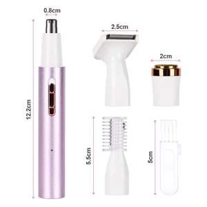 Depiladora Eléctrica 4 en 1 para Mujer, Depilación en Seco y Húmedo sin Dolor para Bikini, Axilas, Piernas, Brazos y Rostro, Cuchilla Doble con Carga USB - Product Image 3