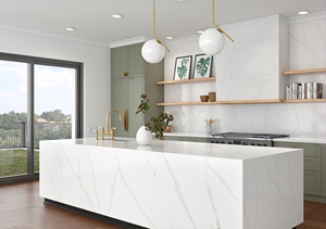 Custom Kitchen & Bathroom Vanity <b>Tops</b> Calacatta Quartz Stone Countertops Prefab Cut Carrara Calacata for Hotel Projects - Product Image 2