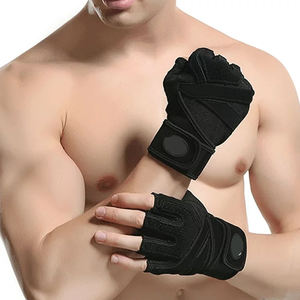 Vente en gros sur mesure Gants d'entraînement demi-doigts pour hommes Dernier design Gants d'haltérophilie en néoprène et en cuir en vente - Product Image 2