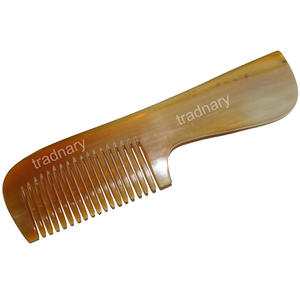 Peine para barba y bigote, cuerno de buey, cuerno de vaca, con dientes finos y anchos, productos de cuidado Personal de Tradnary - Product Image 1