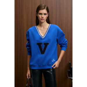 Sudadera GRIMELANGE DIVINE para Mujer con Cuello en V, Bordado y Detalles de Parches - Product Image 4
