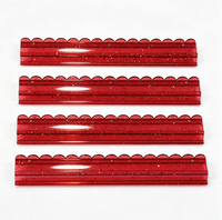 HaloOne – Nouvelle collection de supports de mahjong américains de luxe en acrylique transparent avec feuille d'or rouge, 4 pièces, bords droits, collection de designer haut de gamme