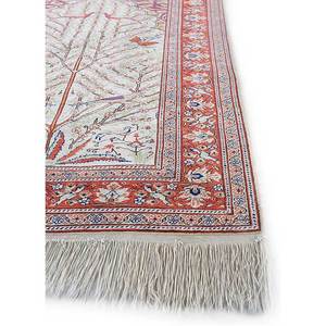 Tapis en soie noué à la main Gulmarg, motif floral rouge-orange, rectangulaire, pour salon, tapis de couloir pour la maison, Pae-4064 - Product Image 4