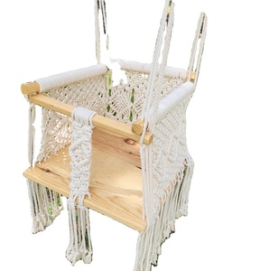 <b>hammock</b> for baby boho dekor ceilling hanging swing OUTDOOR HANDMADE COTTON TWISTED BABY SWING - Product Image 1