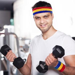 <b>Sports</b> Wrist-<b>head</b> <b>Bands</b> for Men & Women - Moisture Wicking Athletic Terry Cloth Sweatband for Tennis, Basketball, Running, Gym, - Product Image 3