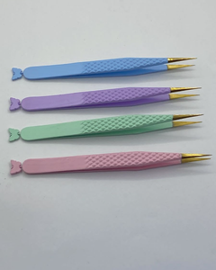 Pince à épiler pour faux cils en acier inoxydable de qualité fine droite et incurvée - Product Image 5