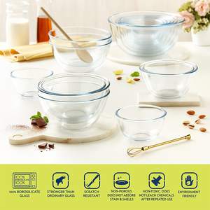 Best Grade Heat Resistant Borosilicate <b>Glass</b> Mixing & <b>Serving</b> <b>Bowl</b> with Clear Transparent <b>Bowl</b> for Cooking and Food Preparation - Product Image 5