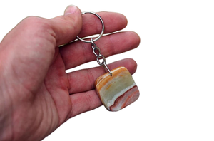 พวงกุญแจหินอ่อนโอนิกซ์สีเขียวหลายสี - Product Image 5