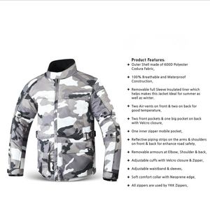 Veste de moto imperméable avec couche de protection contre la pluie, résistance au vent, tissu respirant. - Product Image 6
