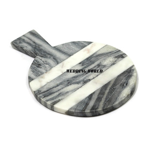 Tabla de cortar redonda de mármol, tabla de cortar hecha a mano de calidad superior, tabla de cortar clásica y elegante al por mayor - Product Image 1