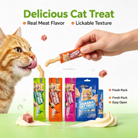 Friandises quotidiennes pour chats d'intérieur : Bâtonnets de crème à lécher, saveurs variées de viande, purée humide nutritive pour chats