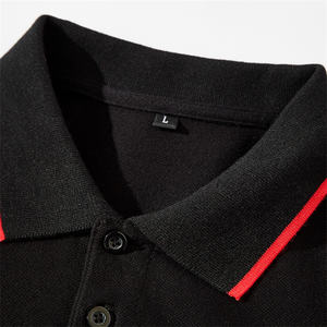 Custom Logo Unisex Two Tone Polyester Cotton Fabric Staff Uniform <b>Black</b> <b>Shirts</b> Knitted Golf Business <b>for</b> <b>Polo</b> T-<b>Shirts</b> - Product Image 3
