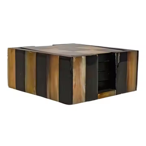 Dessous de verre à thé texturé en corne de buffle Dessous de verre carrés ronds par artisanat en croissant - Product Image 1