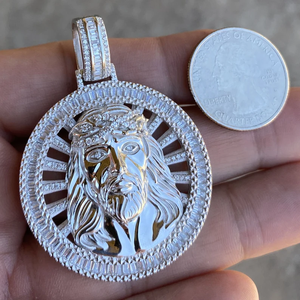 Pendentif visage Jasus glacé pendentif unisexe breloque religieuse personnalisée Bling Hip Hop bijoux unisexe plaqué argent Sterling 925 - Product Image 5