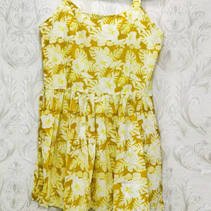 Vestido ajustado y acampanado sin mangas de algodón puro con correas de hombro con estampado floral y detalle recogido para Fiesta de Primavera - Product Image 1