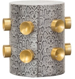 KINNETTE Mesa auxiliar gris moderna para sala de estar Muebles para el hogar hechos a mano y ajustables - Product Image 2