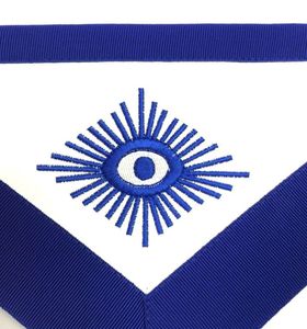 Tabliers de Loge Bleue Maçonniques - Lot de 12 tabliers - Broderie machine ruban bleu roi - Product Image 2