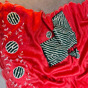 Bandhej Handwork Cutdana Butta avec Rich Pallu Flower Bandhej Style décontracté pour les fêtes Mariages Diwali Festivités - Product Image 2