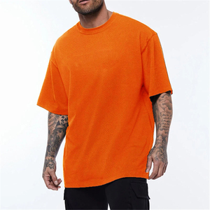 Camiseta personalizada de gran tamaño para hombre, camiseta de hip-hop para gimnasio, ropa de calle de malla de secado rápido, Camiseta deportiva, tela de punto transpirable, diseño ligero - Product Image 1
