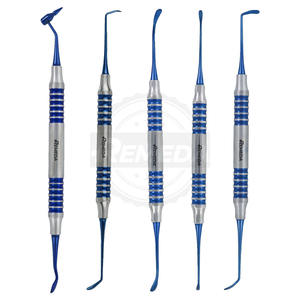 REMEDA Kit d'ascenseurs manuels à sinus 5 Pcs Revêtement Titane Bleu avec Cassette en Acier Inoxydable Poignée Ergonomique Série Signature - Product Image 1