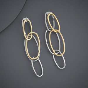 Trendy Vintage Drop and Pendant <b>Earrings</b> Geometric Vintage Religious Zinc Alloy with Copper and Brass Pearl <b>Diamond</b> Main Stone - Product Image 2
