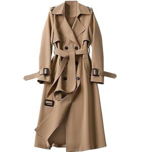 Elegante Gabardina Larga para Mujer, Abrigo Cortavientos con Cinturón, Doble Botonadura, Prenda Exterior de Moda para Otoño e Invierno - Product Image 6