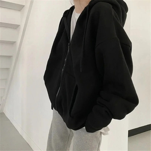 <b>Oversized</b> Hooded <b>Sweatshirt</b> Heavyweight Cotton Drop Shoulder Pullover Comfortable Women Hoodies - Product Image 6