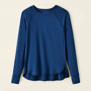 T-shirt uni à manches longues confortable personnalisé de haute qualité pour les femmes coton polyester matériel T-shirts pour hommes respirant - Product Image 1