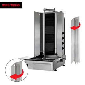 Grill électrique pour kebab (shawarma/gyros) - 4 brûleurs - jusqu'à 60 kg - 7,20 kW - incl. 2 portes doubles - Pour CE - Product Image 5