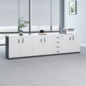 Modern Modular Minimalist <b>Office</b> Filing Cabinet With 2 Locking Doors 4 <b>Drawers</b> MDF Storage <b>Unit</b> Stylish <b>office</b> filing cabinet - Product Image 2