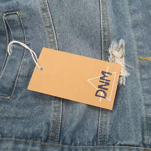 Muestras gratis ropa personalizada serigrafía ropa de lujo etiquetas tejidas tarjeta negra etiquetas colgantes logotipo elevado algodón cortado con láser - Product Image 4