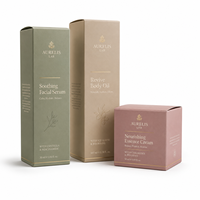 Boîte de sérum pour le visage personnalisée avec logo, matériaux recyclés écologiques, estampage à chaud or mat, doublure en éponge, laminage mat