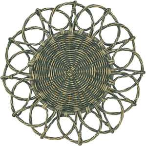 <b>Rattan</b> <b>Placemat</b> Table Mat Handcrafted Home Use Insulating Flower Woven <b>Placemat</b> Heat-Resistant Feature <b>Rattan</b> <b>Placemats</b> - Product Image 2