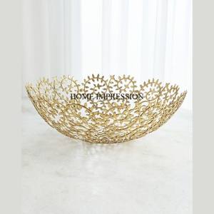 Luxueux qualité métal plaqué or Unique fantaisie accrocheur Look Fruits et autres articles de table de service bols de pièce maîtresse - Product Image 6