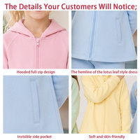 Veste décontractée à capuche pour filles, fermeture éclair intégrale, manches longues, haut de sport, logo personnalisé, couleur, taille, fournisseur OEM ODM
