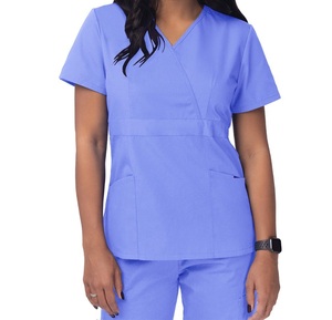 ชุดยูนิฟอร์มสปาร้านเสริมสวยแขนสั้นสำหรับผู้หญิง,เสื้อใส่ทำงานดีไซน์สวยสีล้วนขายส่ง - Product Image 2