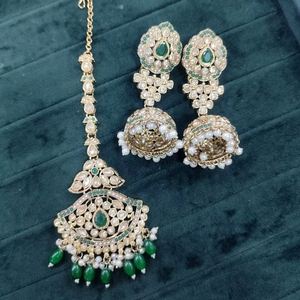 Parures de bijoux personnalisées, boucles d'oreilles avec mang tikka, bijoux fantaisie pour femmes, multicolores, bijoux indiens pour mariage, cadeaux de fête - Product Image 1