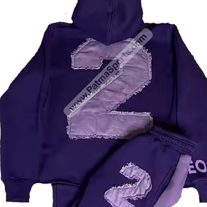 <b>Top</b> Quality <b>Distressed</b> Embroidery Tracksuits Custom logo <b>Distressed</b> Embroidery Tracksuits Wholesale Tracksuits Screen Printing - Product Image 2