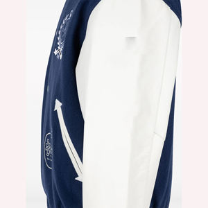 Vente en gros de blouson de baseball personnalisé pour homme blouson aviateur à manches en cuir pour le corps en laine logo brodé - Product Image 4