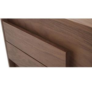 Modern Acacia Minimalistic Smart Storage Nightstand <b>Walnut</b> Color Finished for Home School Hall Workshop Warehouse Furniture - Product Image 5