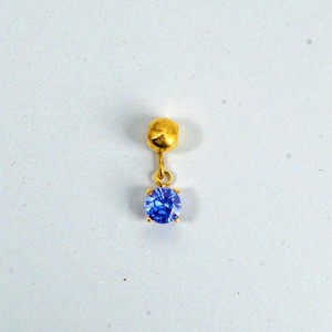 Dijes Colgantes de Cuarzo Tanzanita Chapados en Oro, Piedra de Nacimiento |   Dijes de Plata de Ley 925 con Piedras Preciosas para la Fabricación de Joyas - Product Image 1