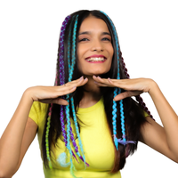 Extensions de dreadlocks en cheveux humains Remy indiens, légères, aspect naturel, longue durée, sans traitement chimique, mélange de couleurs, tissage