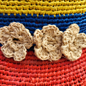 Crochet raphia plage et chapeaux quotidiens fait main mode coloré pour dames et femmes fabriqué à madagascar bob article - Product Image 2