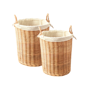 Cesta de lavandería de ratán de jacinto de agua biodegradable con asa, organizador de lavandería ecológico y elegante, Vietnam - Product Image 1