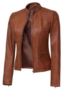 Light Brown Best Selling Women <b>Leather</b> <b>Jacket</b> MADE BY HAIDIII SPORTS 2026 - Product Image 1