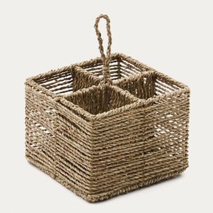 Porta cubiertos de paja de algas marinas para la organización de la mesa, cesta para utensilios de paja de algas marinas con compartimentos - Product Image 6
