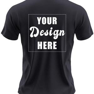 Camiseta de Algodón 100%, Calidad de Lujo, Estampado Gráfico Extra Grande, Hombros Caídos, Cuello Extendido, Diseño de Logotipo Personalizado, Camisetas Sólidas para Hombre - Product Image 2