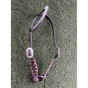 Meilleur prix bride occidentale avec sculpture à la main florale cheval et peau de vache tête à une oreille pour l'équitation exportateurs indiens - Product Image 3